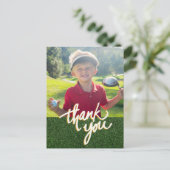 Golf Dank je Creëer je eigen fotogolfer Briefkaart (Staand voorkant)