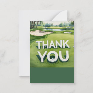Golf Dank je golfbal op green Notitiekaartje