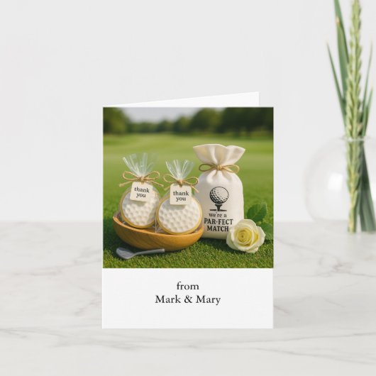 Golf dank je kaart met golf cadeaus aandenken  (Voorkant)