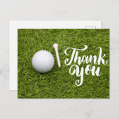 Golf Dank je kaart met golfbal en t-shirt groen (Voorkant / Achterkant)