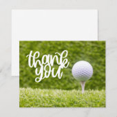 Golf Dank je kaart met golfbal op groen gras (Voorkant / Achterkant)