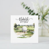 Golf Dank je kaart met golfbal op t-shirt (Staand voorkant)