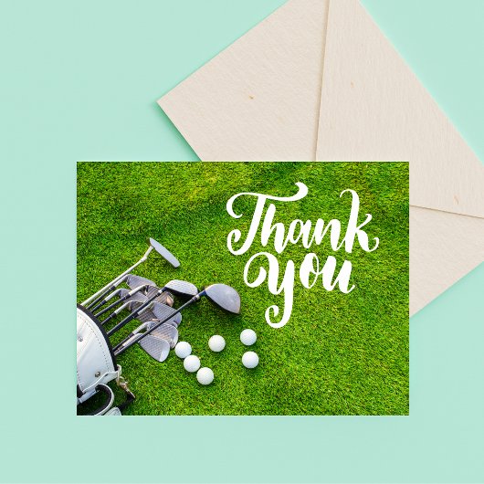 Golf Dank je kaart met golfbal tas