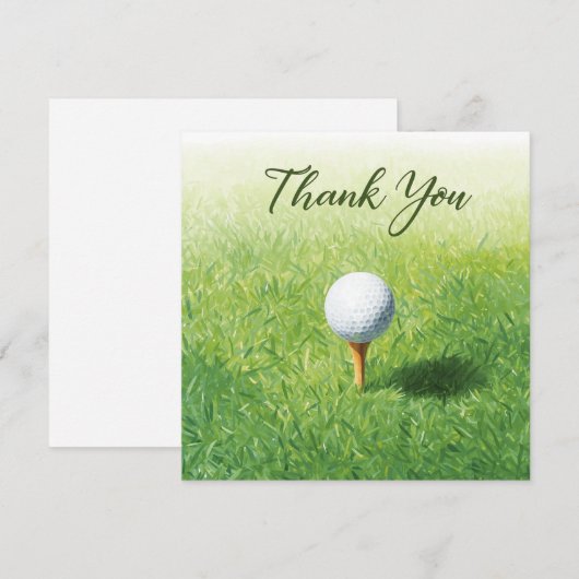 Golf Dank je kaart met golfbal voor golfer (Voorkant / Achterkant)