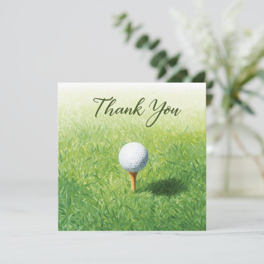 Golf Dank je kaart met golfbal voor golfer (Staand voorkant)