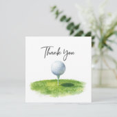 Golf Dank je kaart met golfbal voor golfer (Staand voorkant)