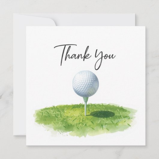 Golf Dank je kaart met golfbal voor golfer (Voorkant)