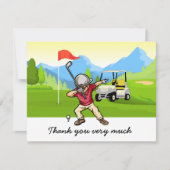 Golf Dank je kaart met golfer op groen (Voorkant)