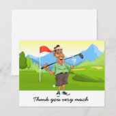 Golf Dank je kaart met golfer op groen (Voorkant / Achterkant)