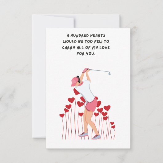 Golf Dank je kaart met golfer waterverf vrouw (Voorkant)