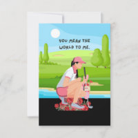 Golf Dank je kaart met golfer waterverf vrouw