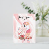 Golf Dank je kaart met golfer waterverf vrouw (Staand voorkant)