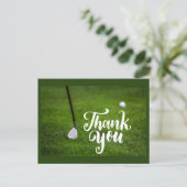 Golf Dank je kaart met golfijzer op groen (Staand voorkant)
