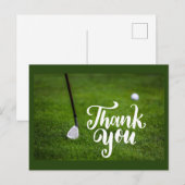 Golf Dank je kaart met golfijzer op groen (Voorkant / Achterkant)