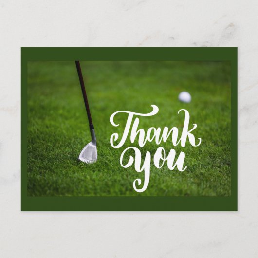 Golf Dank je kaart met golfijzer op groen (Voorkant)