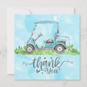 Golf Dank je kaart met golfkarretje waterverf (Voorkant)