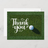 Golf Dank je met een bal op gras voor golfer Briefkaart (Voorkant / Achterkant)