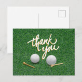 Golf Dank je met golfbal en t - shirts op groen Briefkaart (Voorkant / Achterkant)
