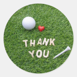 Golf Dank je sticker met golfbal en t-shirt