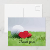 Golf Dank je voor golf bal en liefdeshart Briefkaart (Voorkant / Achterkant)