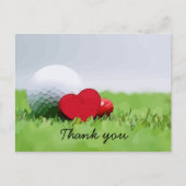 Golf Dank je voor golf bal en liefdeshart Briefkaart (Voorkant)