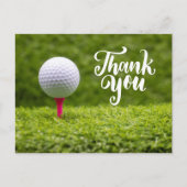 Golf Dank je wel met golfbal op groen gras Briefkaart (Voorkant)