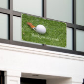 Golf Dank je wel met golfbal op groen gras Spandoek (Buitenkant Gebouw)