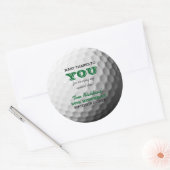 Golf Dank u gepersonaliseerd Ronde Sticker (Envelop)