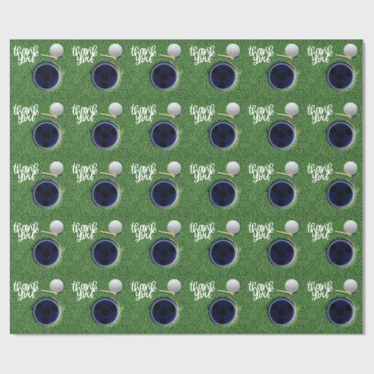 Golf dank u golfer golfbal op groen gras cadeaupapier (Vlak)
