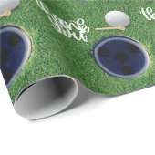Golf dank u golfer golfbal op groen gras cadeaupapier (Rol Hoek)
