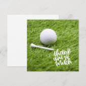 Golf Dank u kaart met golfbal op groen (Voorkant / Achterkant)