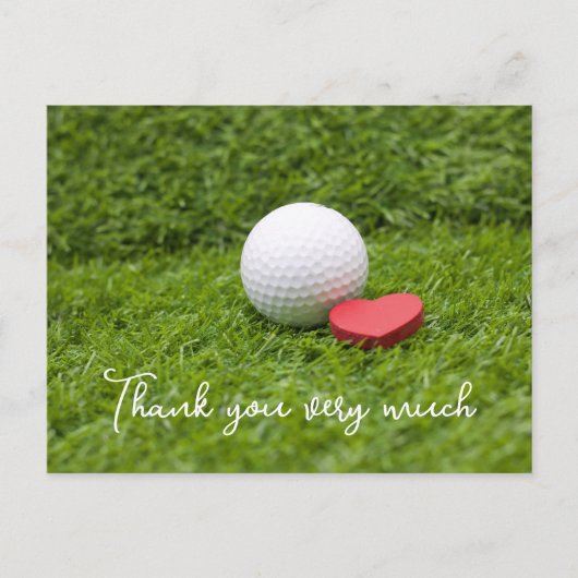 Golf Dank u kaart met golfbal op groen (Voorkant)