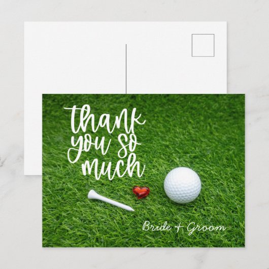 Golf Dank u kaart voor golfhuwelijk (Voorkant / Achterkant)