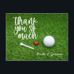 Golf Dank u kaart voor golfhuwelijk<br><div class="desc">Golfbedankkaart voor golfhuwelijk met golfbal en t-shirt met liefde</div>