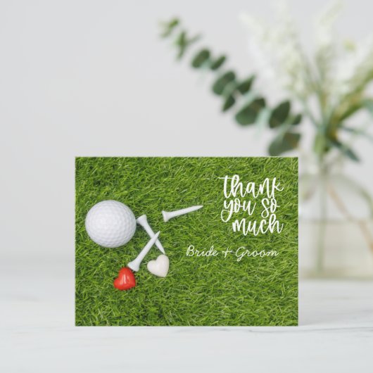 Golf Dank u kaart voor golfhuwelijk (Staand voorkant)