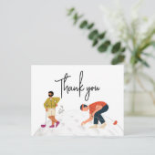 Golf Dank u met tekst en twee golfers Briefkaart (Staand voorkant)