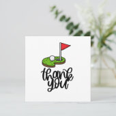Golf Dank u met tekst en vlag op groen Bedankkaart (Staand voorkant)