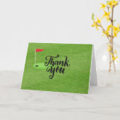 Golf Dank u met tekst en vlag op groen gras Kaart (Gele Bloem)