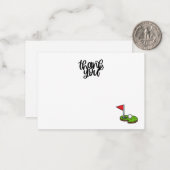 Golf Dank u met tekst en vlag op groen Notitiekaartje (Voorkant / Achterkant in situ)