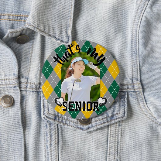 Golf Dat is mijn Senior speler groen geel Button (In situ)