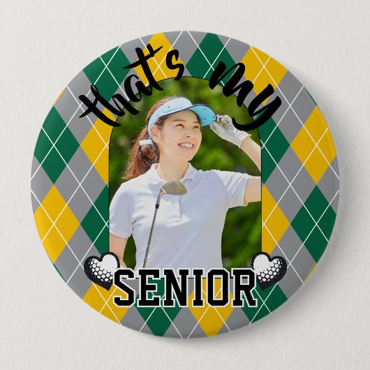 Golf Dat is mijn Senior speler groen geel Button (Voorkant)