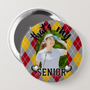 Golf Dat is mijn Senior speler rode gele Button