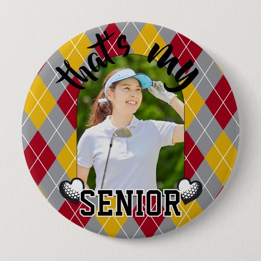 Golf Dat is mijn Senior speler rode gele Button (Voorkant)