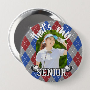 Golf Dat is mijn Senior speler rood blauw Button