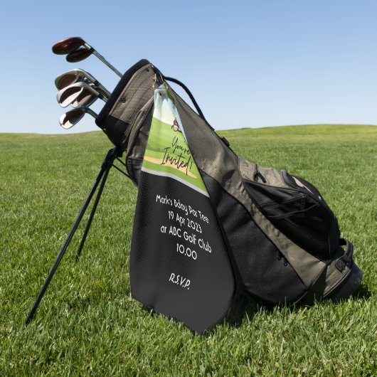 Golf dat je uitgenodigd bent voor een goudpartijui golfhanddoek (Groen)