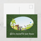 Golf dat we naar het nieuwe huis zijn verhuisd feestdagenkaart (Voorkant / Achterkant)
