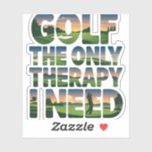 Golf de enige therapie, trendy sticker (Vel)