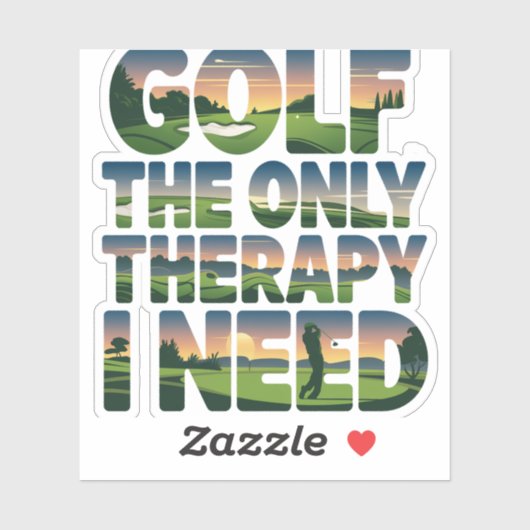 Golf de enige therapie, trendy sticker (Vel)