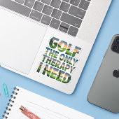 Golf de enige therapie, trendy sticker (Laptop met iPhone)