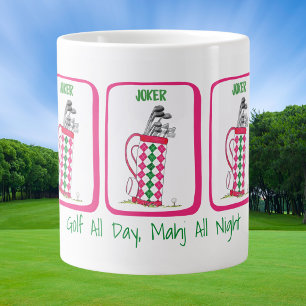 Golf de hele dag, Mahj de hele nacht Persoonlijke Grote Koffiekop